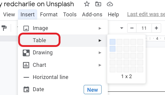 Caption Image With Table feature
