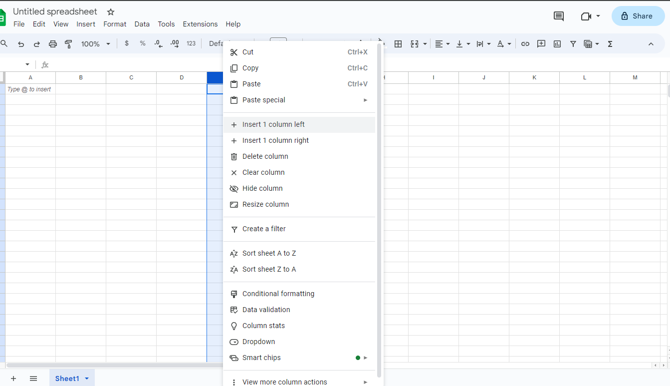 How To Add A Column In Google Sheets - SearchInventure